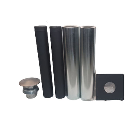 Wood Heater 5 Inch Flue Kit | Insulated | Metallic Black Accessories for Heaters Airgroup   