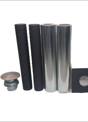 Wood Heater 5 Inch Flue Kit | Insulated | Metallic Black Accessories for Heaters Airgroup   